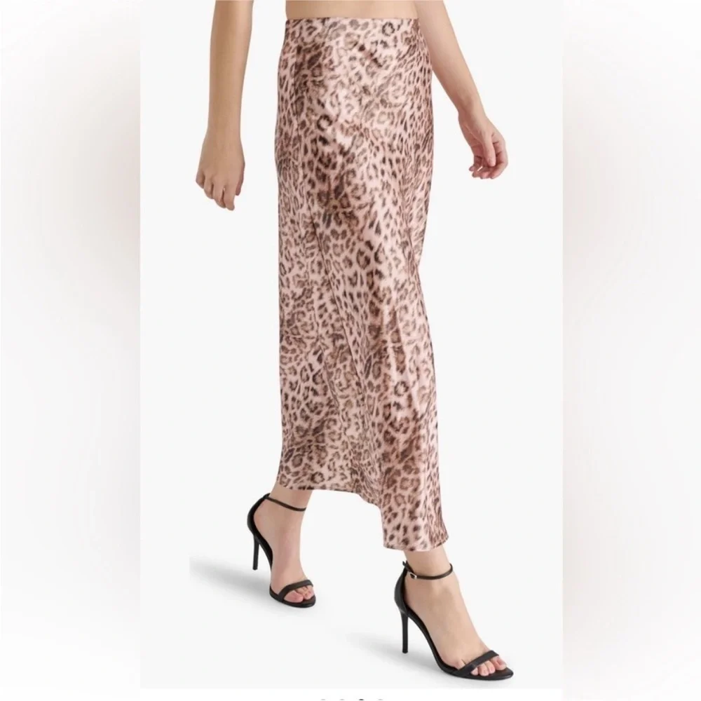 Steve Madden Satin Slip Skirt in Wild Leopard Size Small NWT